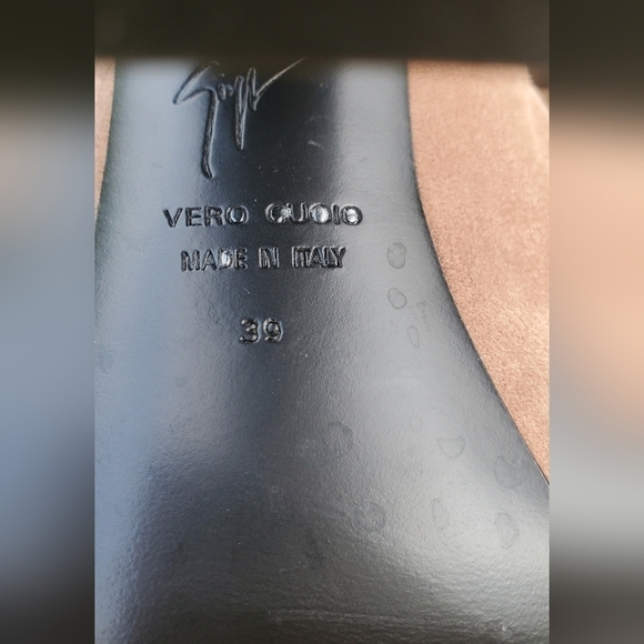 Giuseppe Zanotti Brown Alien 115 Gold Studded Peep Toe Lace Up Bootie Size 39 - Picture 11 of 15